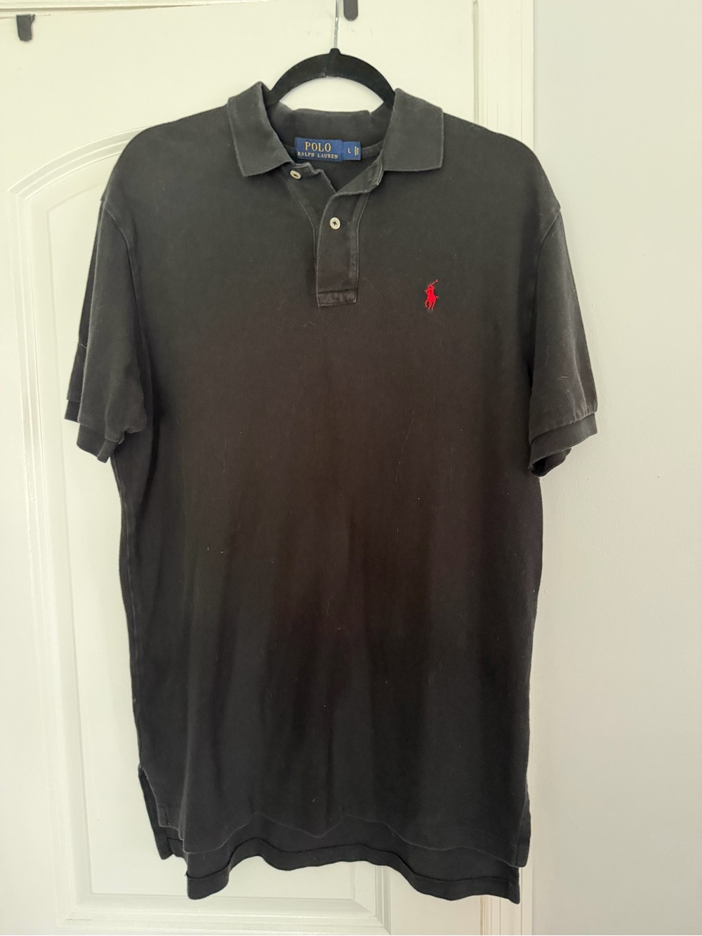 Polo by Ralph Lauren Black Short Sleeve Polo with Red Pony